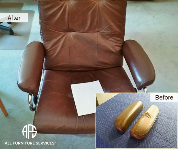 Chair leather arm rests repair replacement NJ Furniture Repairs